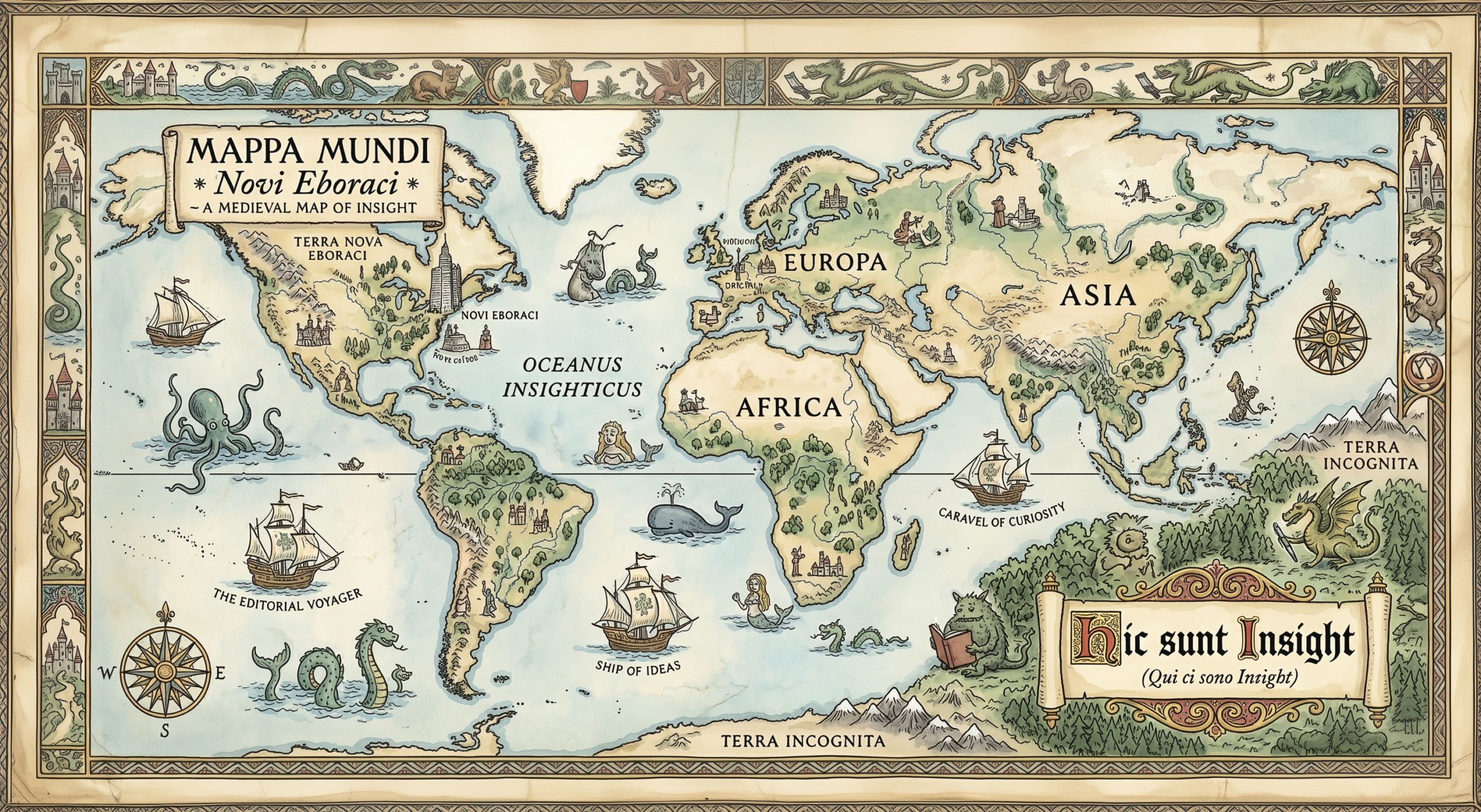 Hic Sunt Leones mappa medievale degli insight